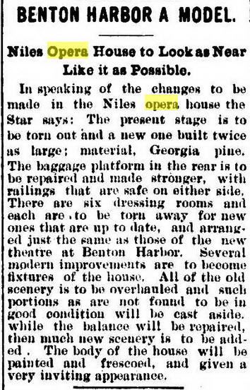 Niles Opera House - July 27 1900 Article Implies Star Theatre May Have Been Old Opera House (newer photo)